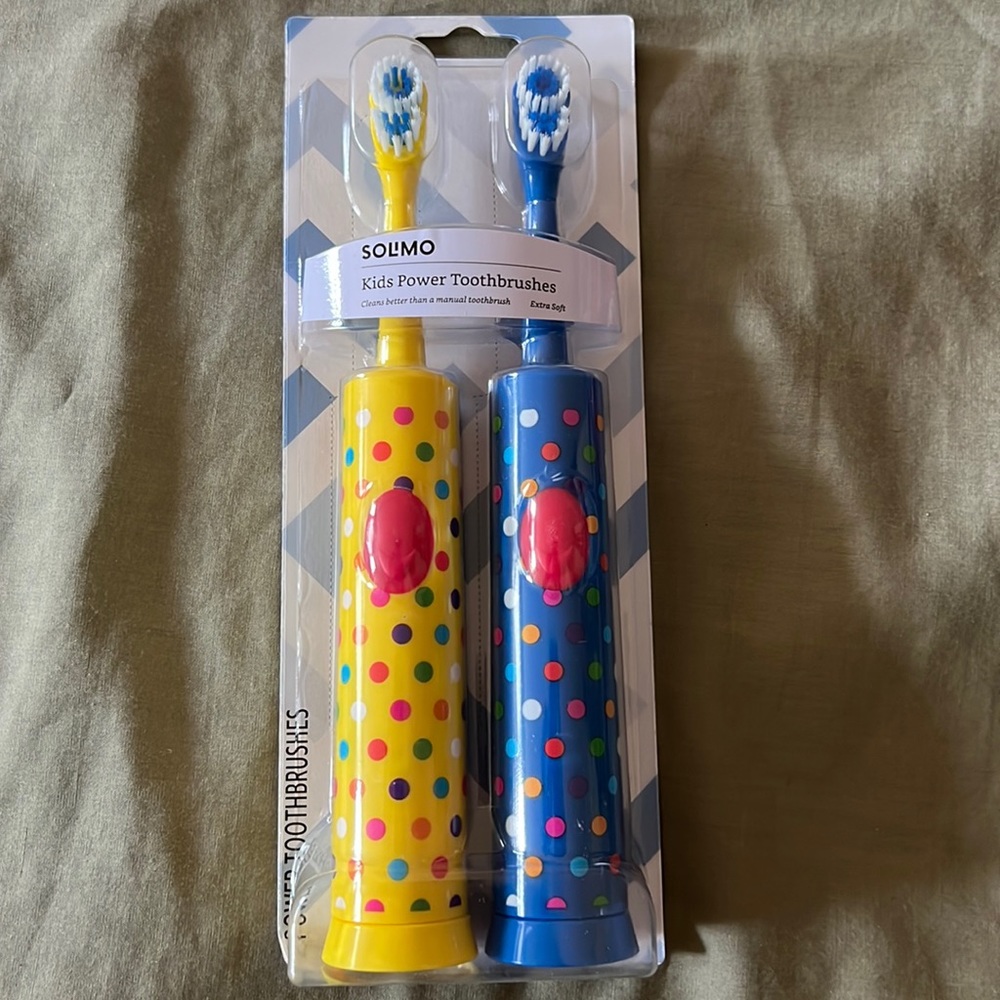 Solimo Kids power toothbrushes Extra soft Cleans better than manual toothbrush